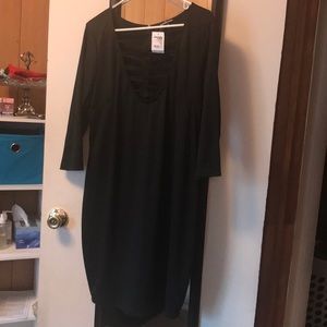 Black body con dress with corset front